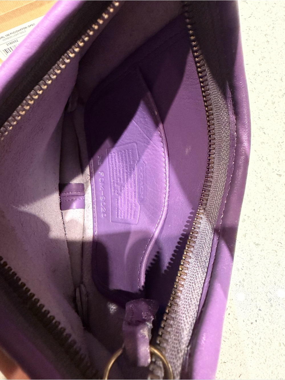 Coach ergo vintage Purple Leather Shoulder Bag RARE - Picture 7 of 10